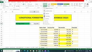 CONDITIONAL FORMATTING PART  X  WITH AVERAGE SALES  Highlight Cells Based on Criteria in Excel [upl. by Prudhoe]