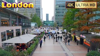 40 Minutes in Canary Wharf Modern Skyscrapers and Empty Streets 4K60 [upl. by Eelarol692]