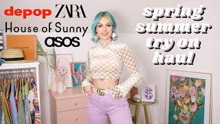 SPRING SUMMER 2021 TRY ON HAUL  Depop Zara House of Sunny amp ASOS  Sophie Hannah [upl. by Anawot]