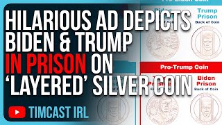 HILARIOUS Ad Depicts BIDEN amp TRUMP IN PRISON On “Layered” Silver Coin [upl. by Leftwich257]