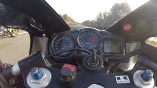 Kawasaki Zx10r vs zx12r 300 kmh autobahn topspeed Part1 [upl. by Yelrahs]