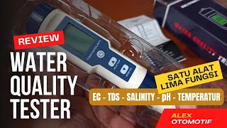 Water Quality Tester 5 in 1 EZ9909  Tester pH  TDS  EC  Salinity  Temperatur [upl. by Ymmot217]