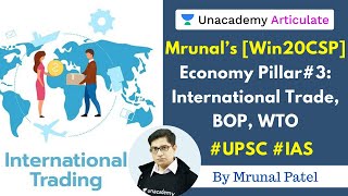 Mrunal’s Win20CSP Economy Pillar3 International Trade BOP WTO by Mrunal Patel  UPSC CSE 2020 [upl. by Odnomra]