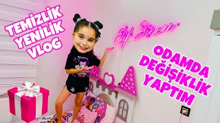 ODAMDA YENİLİK YAPTIM  ODAMI DEĞİŞTİRDİK  ELİF SİNEM TEMİZLİK VLOG [upl. by Ahsenaj]