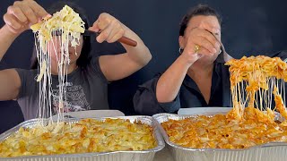 EATING CHEESY PASTA WITH MY MOM  MUKBANG  ASMR  EATING SOUNDS [upl. by Ahtivak]