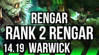 RENGAR vs WARWICK JGL  Rank 2 Rengar 839 Dominating  EUW Challenger  1419 [upl. by Meurer956]