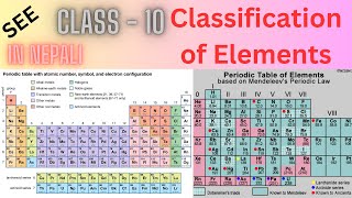 Classification of Elements Class  10  In Nepali [upl. by Natsyrk]