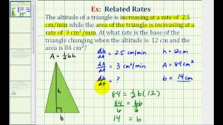 Ex Related Rates  Area of Triangle [upl. by Reste]