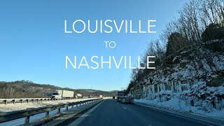 Louisville to Nashville Drive during winter snow 4K  Driving Road Trip [upl. by Natek]