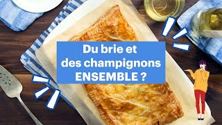 Feuilleté au brie et aux champignons  Chausson au fromage  Recette facile  Repas sans viande [upl. by Okimuy]