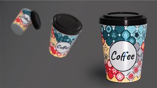 3D Coffee Cup Mockup Design in Illustrator  تصميم كوب قهوة ثري دي في برنامج الإليستراتور [upl. by Nima]