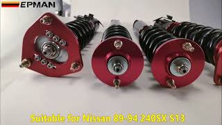 Nissan 240SX S13 Racing Suspension Coilover Kit 16 Way Shock Absorber [upl. by Pride4]