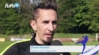 Zoran Pandzic  FC 21 Karlsruhe  zum Spiel vs Karlsruher SV im FuPatvInterview am 2342017 [upl. by Blodgett]