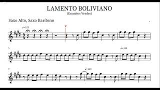 Lamento Boliviano  Enanitos Verdes  PlayBack Partitura para Saxo Alto Saxo Barítono [upl. by Schmitz144]