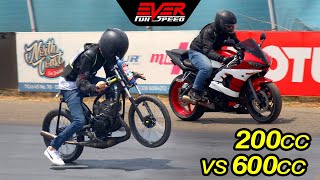 Yamaha RX 🆚 XJ6 🆚 R6 🆚 Fazer 800 🆚 CB1000R 🆚 África Twin 🔥 DRAG RACING [upl. by Oizirbaf]