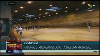 Colombia National strike against Govt tax reform proposal [upl. by Hatfield]