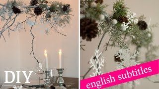 Weihnachtsdeko basteln  weihnachtlichen Zweig dekorieren Tutorial  Deko Kitchen [upl. by Nosecyrb]