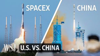 China Elon Musk and the Space Race to Launch Thousands of Satellites  WSJ US vs China [upl. by Aikam]