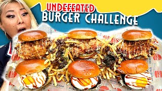 UNDEFEATED OJAI BURGER CHALLENGE in Orange CA RainaisCrazy [upl. by Anyzratak353]