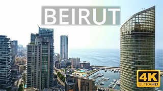 Beirut Lebanon 🇱🇧 4K Drone Footage  تصوير جوي لمدينة بيروت [upl. by Nikolia]