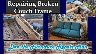 Repairing Broken Frame on Sofa Couch [upl. by Clayberg]