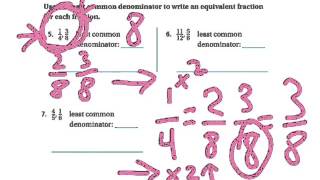 54 least common denominator equivalent fractions [upl. by Ecirtael]