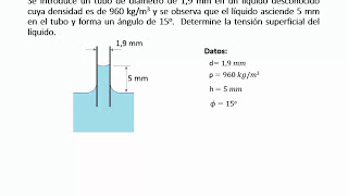 Tensión superficial Ejercicio 1 [upl. by Eyahs]