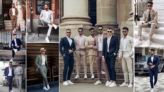 Suits With White Sneakers Combination Ideas💡 Coat Pant Combination  MrGovindsahu [upl. by Melloney]