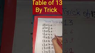 13 ka table by trick education maths [upl. by Anig]