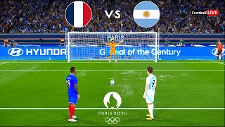 FRANCE vs ARGENTINA  Penalty Shootout  Olympic Games PARIS 2024 Quarter Final  PES Gameplay [upl. by Rama]