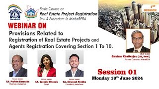 Part 1  Sec 1 to 10 of RERA Registration  CA Surabhi Dhonde  RERA course by CA Prabhu Ramesha [upl. by Vassili]