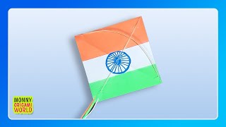 How to Make Kite  Tricolor Kite  Tiranga Patang  independenceday kite papercraft [upl. by Cochard530]