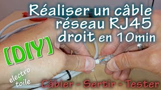 Réaliser sertir et tester un câble RJ45 droit ⚠️Connecteur à inverser [upl. by Saxon]