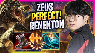 ZEUS PERFECT GAME WITH RENEKTON  T1 Zeus Plays Renekton TOP vs Gnar  Season 2024 [upl. by Dianthe432]