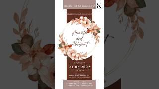 Engagement Invitation Card invitation invitationvideo invitationcard weddinginvitation [upl. by Rainwater]