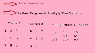 3  Python Program to Multiply Two MatricesHindi [upl. by Quartus]