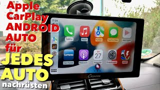 Apple Carplay amp Android Auto kabellos für jedes Auto nachrüsten  CARPURIDE 9 Zoll KFZ Touchscreen [upl. by Noside]