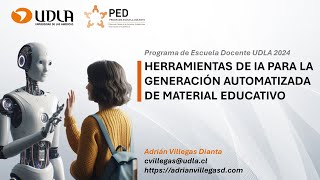 Webinar Herramientas de IA para la generación automatizada de material educativos 26072024 [upl. by Murielle]