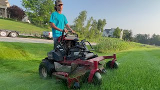 Mowing Vlog Cutting Wet Grass [upl. by Nanor169]