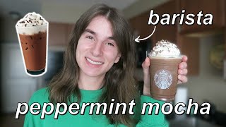 How To Make A Starbucks Peppermint Mocha at Home  by a barista [upl. by Mascia]