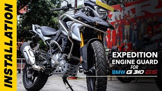 Installation video of Expedition Engine Guard on BMW G310GS  DIY  Bandidos PITSTOP [upl. by Iey]