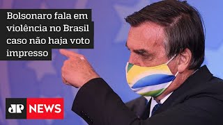 Bolsonaro diz que STF beneficia Lula e alerta para convulsão em 2022 caso o petista seja eleito [upl. by Ojimmas346]