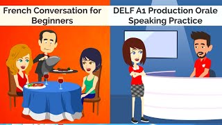 Beginners French Conversation  DELF A1 Production Orale French Dialogue with English Subtitles [upl. by Nadruoj]