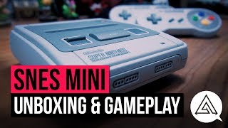 SNES Classic Mini Unboxing Size Comparison amp Gameplay [upl. by Cyn649]