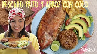 PESCADO FRITO Y ARROZ CON COCO TITOTÉ  Mojarra frita  Arroz con coco frito [upl. by Lienaj]