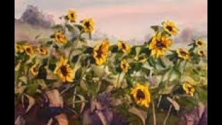 acuarela facil 121 Girasoles Pintando con Juan Mieres [upl. by Rorie]