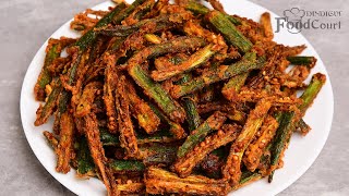 Crispy Ladys Finger Fry Kurkuri Bhindi Okra Fry [upl. by Yelnek100]