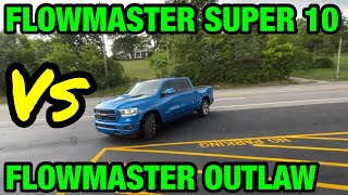 RAM 1500 57L HEMI V8 FLOWMASTER SUPER 10 Vs FLOWMASTER OUTLAW [upl. by Dawkins]