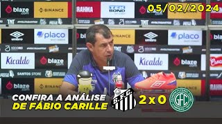 Santos 2x0 Guarani  Carille fez análise da vitória do Peixe  Paulistão 2024 [upl. by Cly435]