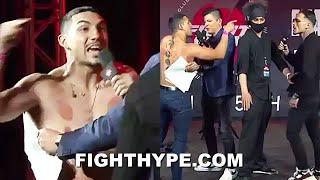 TEOFIMO LOPEZ HEATED ALTERCATION WITH GEORGE KAMBOSOS JR NEARLY COME TO BLOWS amp GET PHYSICAL [upl. by Naldo]